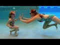 Natation avec sarah  jeux de piscine sousmarine