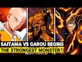 SAITAMA VS GAROU BEGINS! GAROU BECOMES THE STRONGEST MONSTER! - One Punch Man Chapter 154
