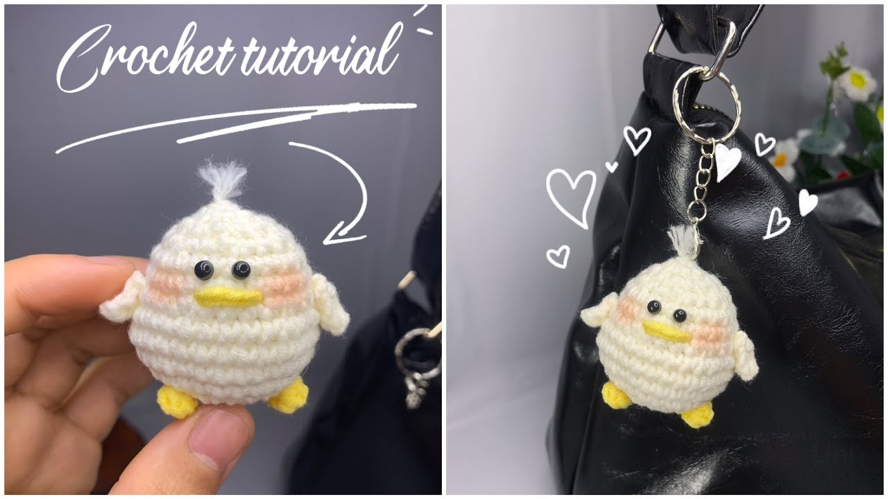 🐥🧶 How to Crochet a Duck Keychain | 🧶 Cách móc móc khóa vịt siêu dễ