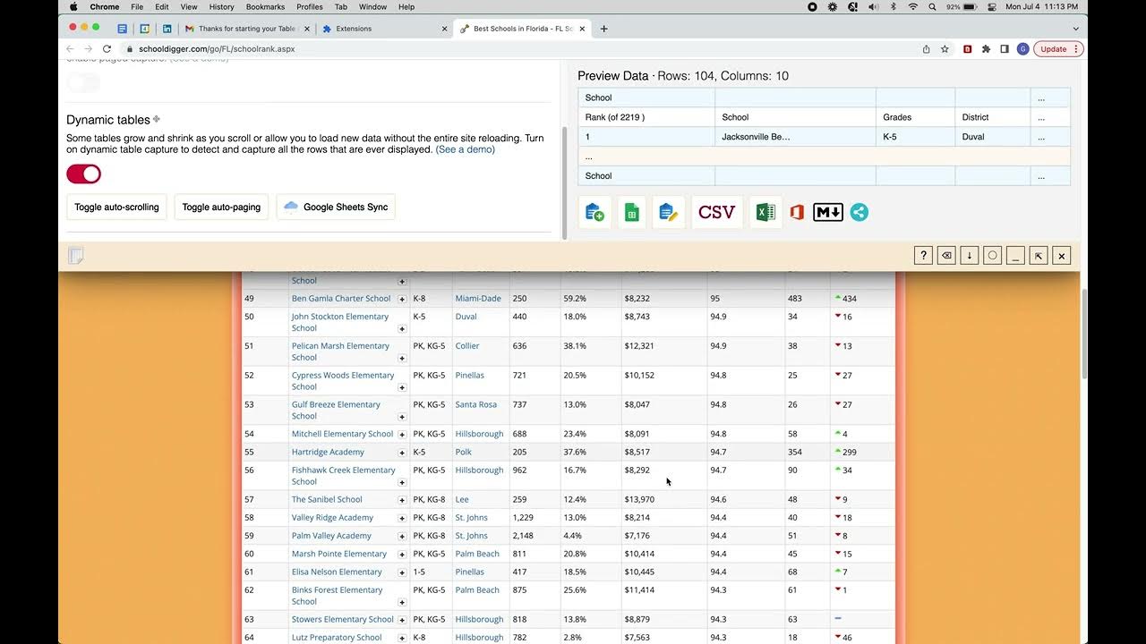 Table Capture Multipage Dynamic Table Example YouTube