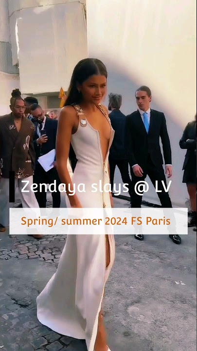 Zendaya Wows in White Dress in Paris for Louis Vuitton Fashion