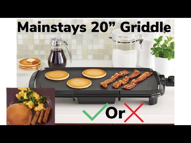 Mainstays Dishwasher-Safe 20 Black Griddle with Adjustable Temperature  Control 
