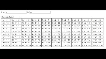 table generator in javascript