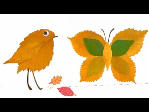 Как сделать птичку из листьев деревьев своими руками