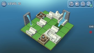 Flow water fountain 3D puzzle basic walkthrough level 15