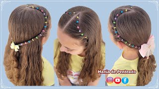 Mania de Penteado - Penteado Infantil Semi Preso para Natal e Ano Novo.💫🌹  Christmas Hairstyle with Rubber Band for Girls.💫🌹 Link para o vídeo com  passo à passo:👇🏼👇🏼 Link to video with