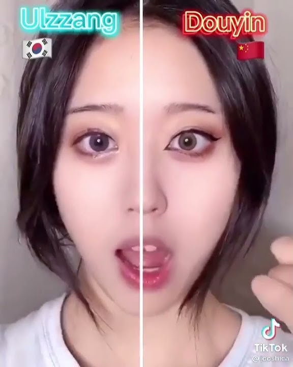 KOREAN ULZZANG VS CHINESE DOUYIN MAKEUP #ulzzang #douyin #korean #shorts