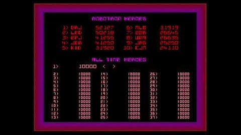 Robotron 2084 arcade video game - Changing text in attract mode