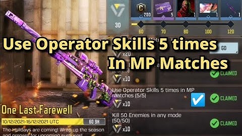 Use Operator Skills 5 times in MP Matches Call Of Duty Mobile Complete Task