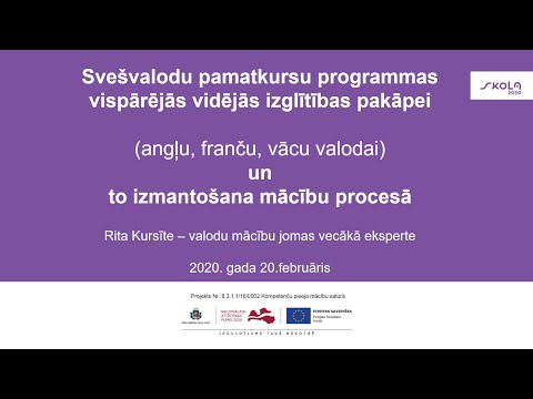 Video: Svešvalodu Mācīšana: Galvenie Principi