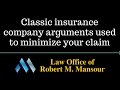 http://www.valencialawyer.com (661) 414-7100 Attorney Rob Mansour discusses the classic insurance company arguments designed to minimize your personal injury and auto accident claim.  Robert Mansour serves Santa Clarita and its...