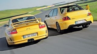 Mitsubishi Lancer EVO 9 vs Porsche Carrera S - DRAG RACE!!!