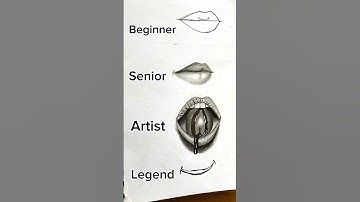 How to draw lips | Beginner Vs Senior Vs Artist Vs Legend  #art  #lips #trending #ytshorts