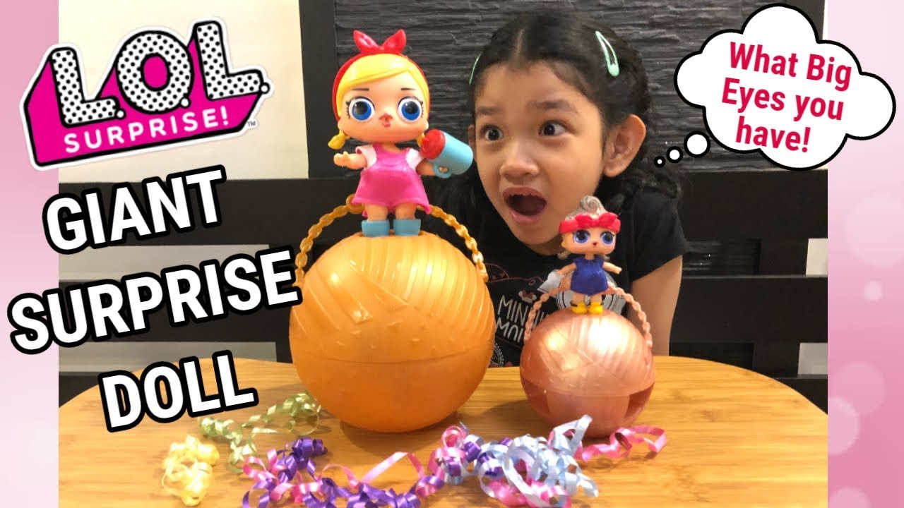 GIANT FAKE LOL SURPRISE DOLL in BIG LOL CONFETTI POP GOLD BALL!! - YouTube