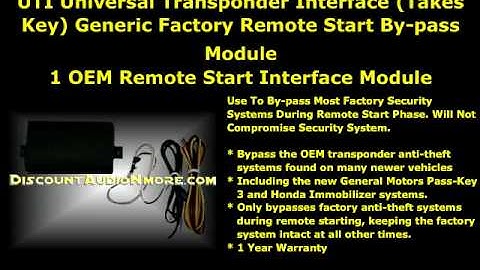 UTI Universal Transponder Interface (Takes Key) Generic Factory Remote Start By-pass Module