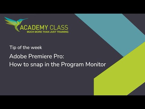 Adobe Premiere Pro: How to Snap in the Program Monitor | AcademyClass # ...
