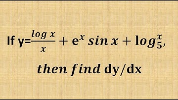 If y=logx/x + e^xsin x + logx, then find dy/dx | jee mains | class 12 derivative important problems
