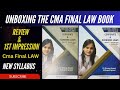 Unboxing and review of shivangi agrawal mam law regular  chart book  cma final law book unboxing