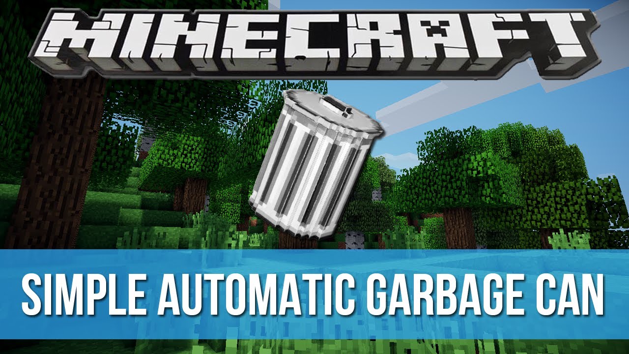 [Minecraft Tutorial] Simple 3x3 Automatic Garbage Can - YouTube