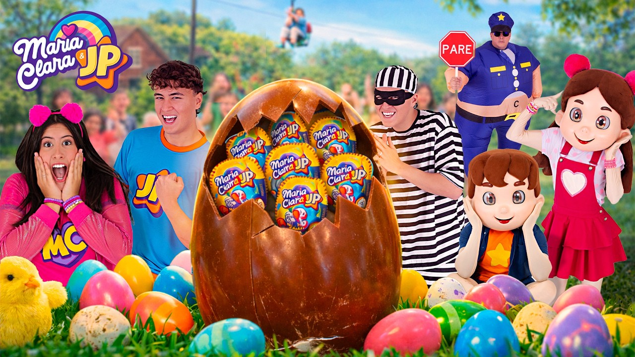 O LADRÃO QUER ROUBAR NOSSA PÁSCOA! 🐰🍫 50 FÃS NA CAÇA AOS OVOS!