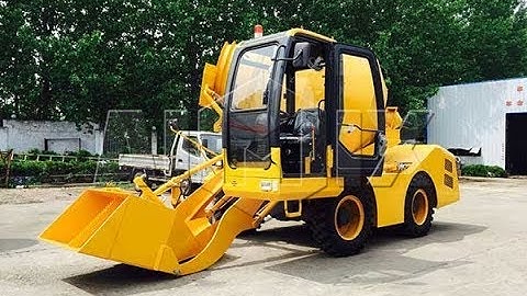 Self loading Concrete mixer working video