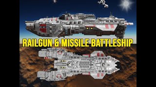 Railgun & Missile Battleship UFN Seattle Class  Space Engineers