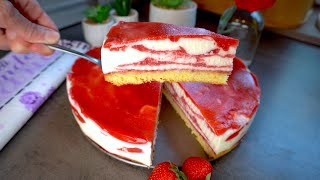 This is how to make the heavenly strawberry cake with mascarpone and sour cream! TOP 2 recipes