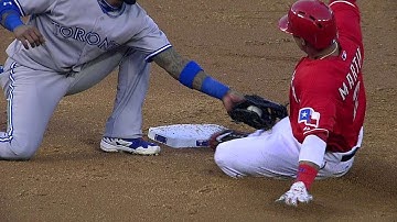 TOR@TEX: Safe call on stolen base challenged in 3rd