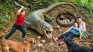 72 Hours No Escape: Giant Monitor Lizard Strike Girl As Python Guards A Deadly Egg Cave!