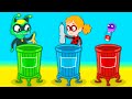 Groovy The Martian - Learn the colors recycling! Educational cartoons for kids and nursery rhymes!