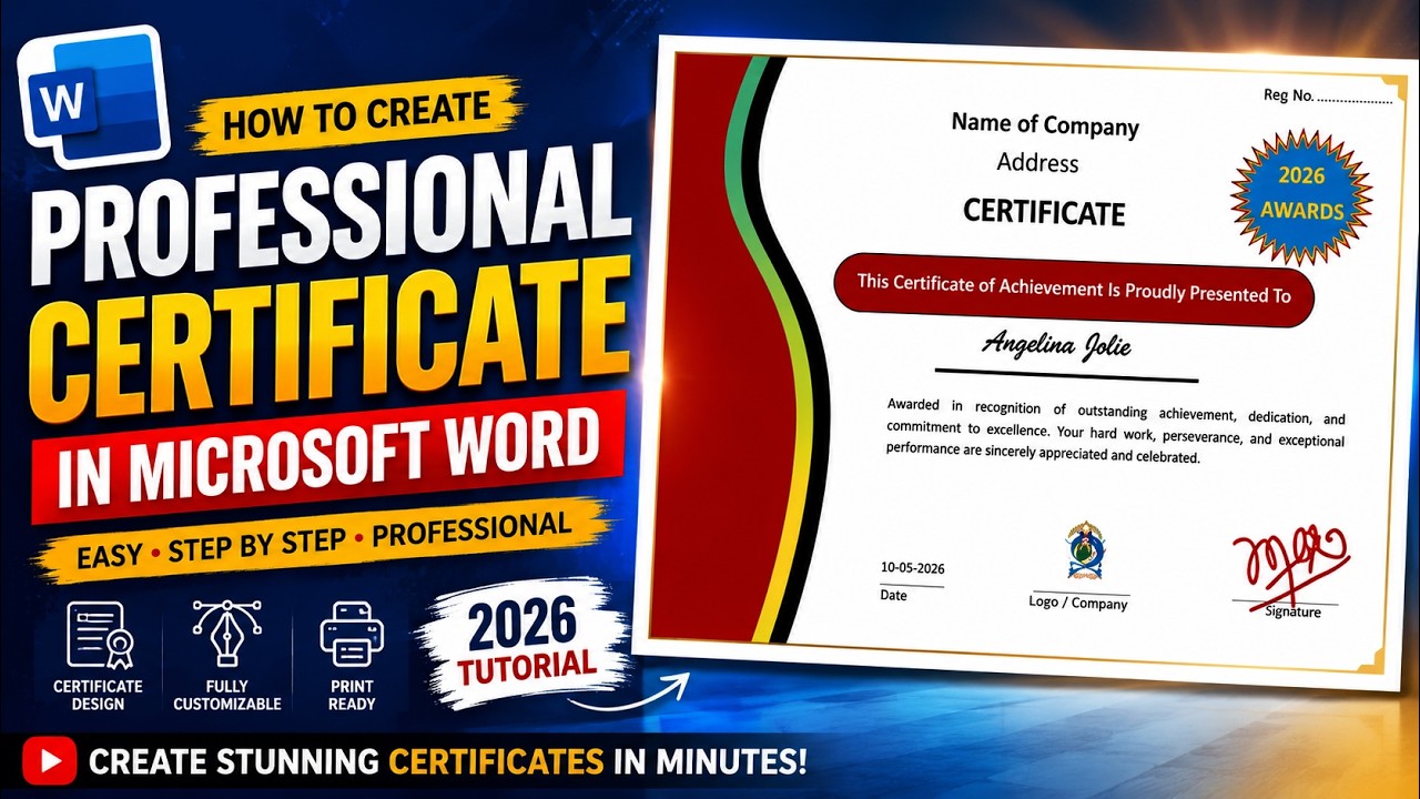 How to Create a Professional Certificate in MS Word  Beginner Tutorial