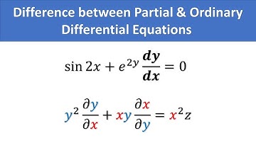 Partial Differential Equations and Ordinary Differential Equation Difference, Example | PDE ODE