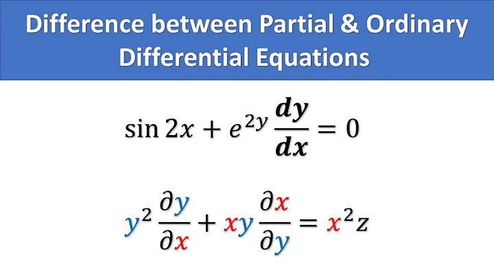 Partial Differential Equations and Ordinary Differential Equation Difference, Example | PDE ODE