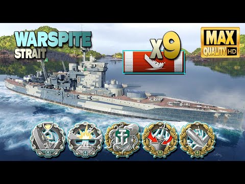 WarsPite: уничтожено 9 кораблей - World of Warships