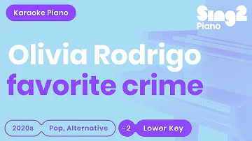Olivia Rodrigo - favorite crime (Lower Key) Karaoke Piano