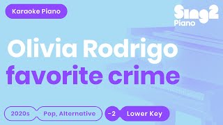 Olivia Rodrigo - favorite crime (Lower Key) Karaoke Piano Resimi
