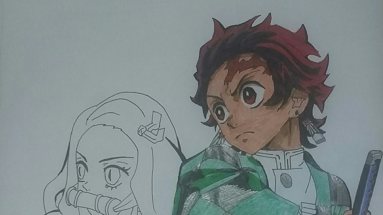 Танжиро и незуко рисунок