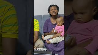 Our baby surprised us by putting her voice while we were worshiping our living God.❤️❤️❤️