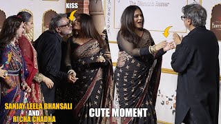 Sanjay Leela Bhansali And Richa Chadha Cute Kiss Moment at Grand Heeramandi Premiere