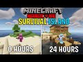 Surviving 24 Hours On A DESERTEDSLAND in MINECRAFT HARDcORE funny watch video