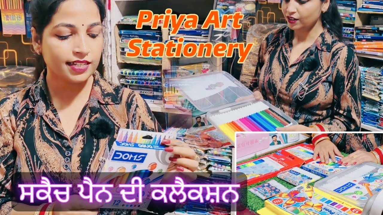 10₹ ਤੋਂ 125₹ ਵਾਲੇ ਸਕੈਚ ਪੈੱਨ ਦੀ Collection ਅਤੇ Comparison @Priyaartstationery #viralvideo #doms 