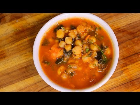 Chickpea Soup  -  vegan plant based diet garbanzos recipe