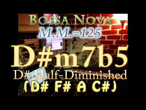 d#m7b5 half-dim (d# f# a c#) bossa nova - m.m.=125 - one chord vamp