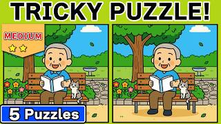 【MEDIUM】No Rewatching — 5 Puzzles, One Chance | Spot the Difference #185
