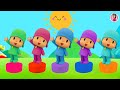 Pocoyo colorido em cinco bebezinhos