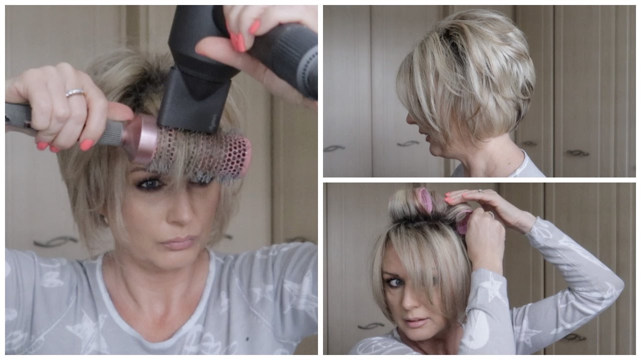 How I Blow Dry My Short Stacked Bob What Is My Hair Color Youtube