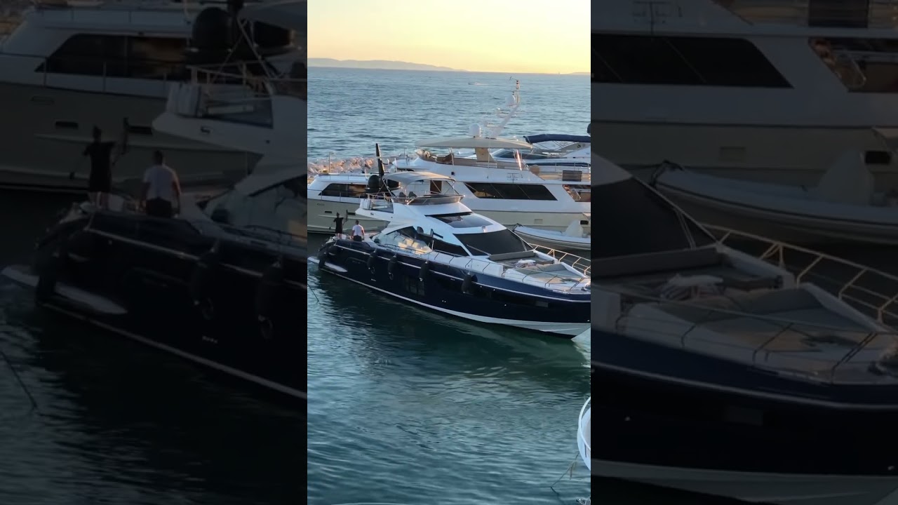 ‘Parking’ a motor yacht near Split.