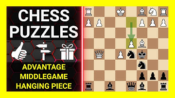 Chess Puzzles to Practice. Themes: Advantage, Middlegame, Hanging piece. Learn Chess