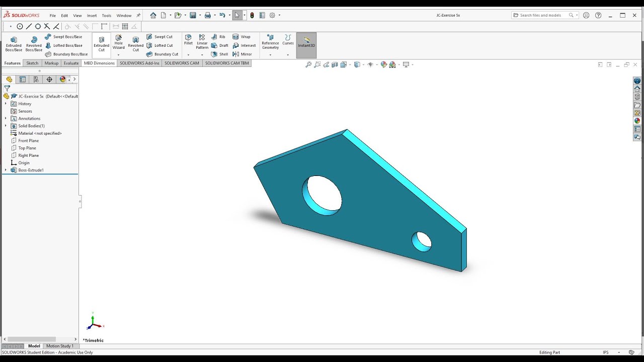 Solidworks Exercise 2 5 - YouTube