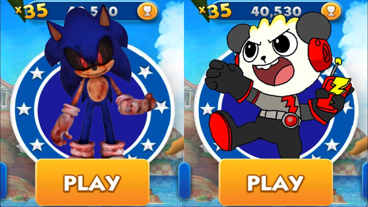 Sonic Dash vs Tag with Ryan - Combo Panda vs EXE Sonic vs All Bosses ...